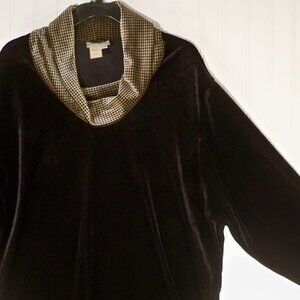 Coldwater Creek, Black Velvet Top 2X